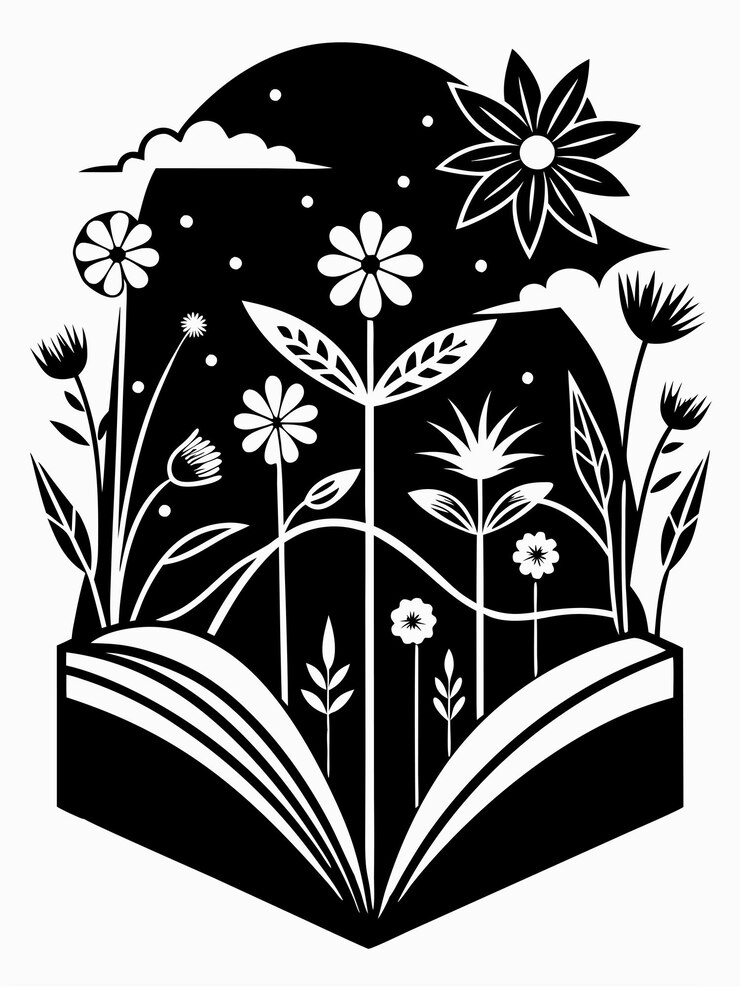 Strony książek Blooming Meadows Collection dla dzieci i dorosłych z projektem wektorowym