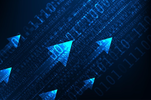 Strzałka wektor abstrakcyjna technologii komunikacji koncepcji Futurystyczny projekt tła transparentu