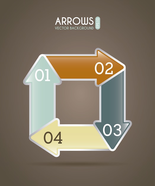 Plik wektorowy strzałki infografiki na brązowym tle