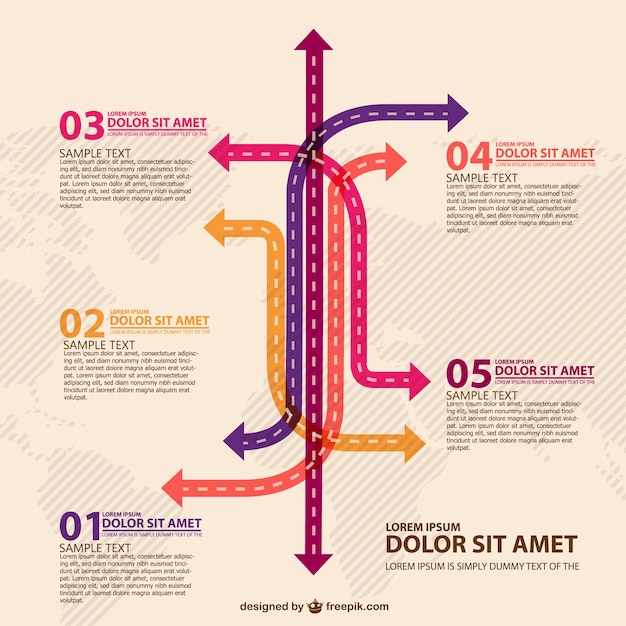 Strzałki Retro Infography