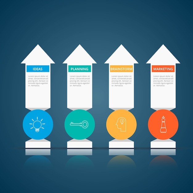 Plik wektorowy strzałkowaty biznesowy infographic szablon.