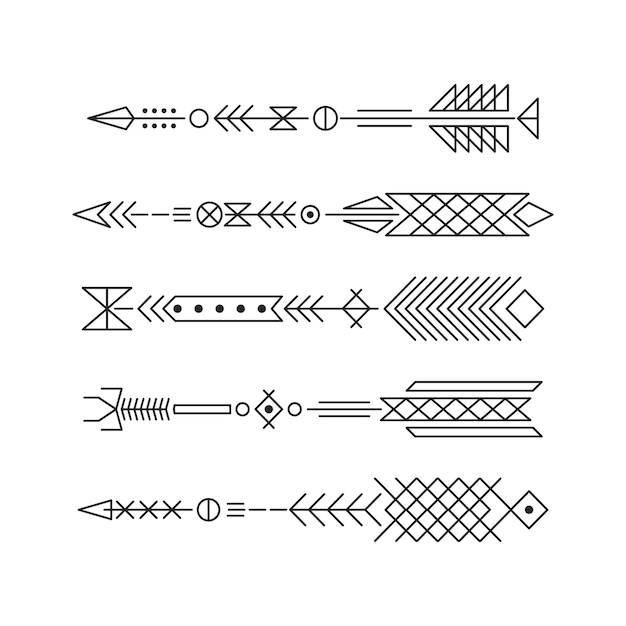 Strzały Hipster. Elementy Abstrakcyjne Do Tatuażu I Projektowania.