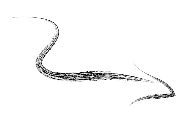 Plik wektorowy strzały ołówkiem czarny prosty rysunek ręczny szkic