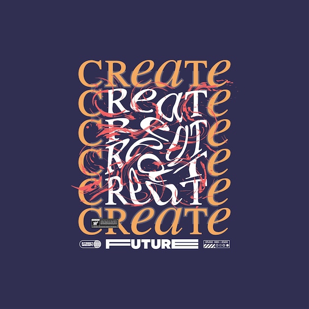 stwórz przyszły projekt grafiki wektorowej streetwear