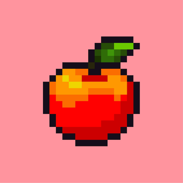 Plik wektorowy styl apple pixel art