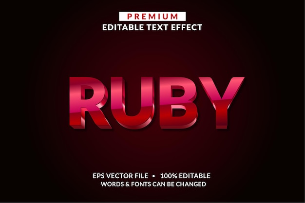 Styl Czcionki Edytowalnego Efektu Tekstowego Ruby