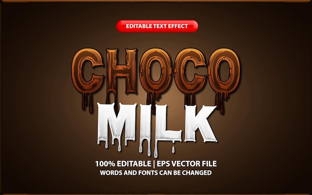 Styl Edytowalnego Efektu Tekstowego Choco Milk