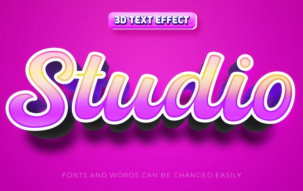Styl efektów tekstowych edytowalnych Studio 3d