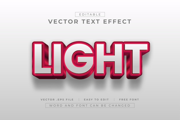 Styl efektów tekstowych edytowalnych Vector Light 3D