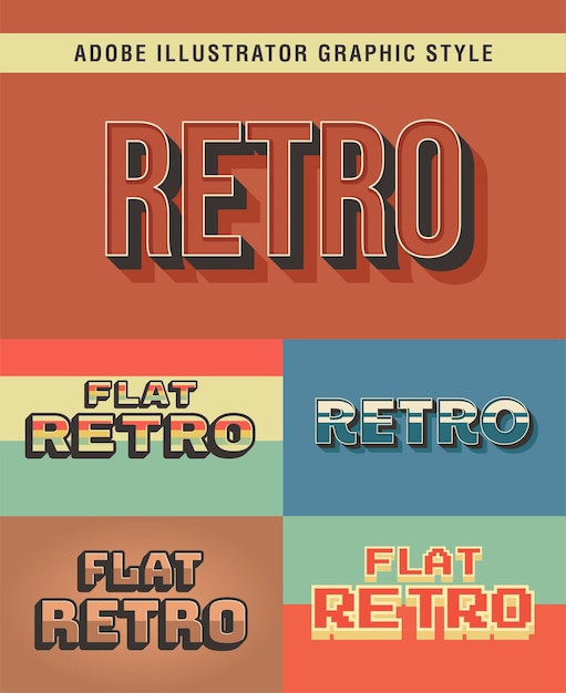 Plik wektorowy styl graficzny z efektem tekstu retro