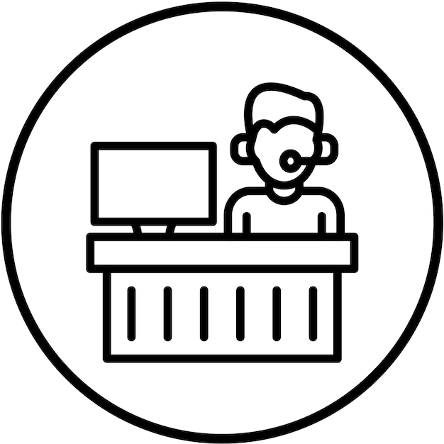 Styl ikony agenta projektowania wektorowego Helpdesk