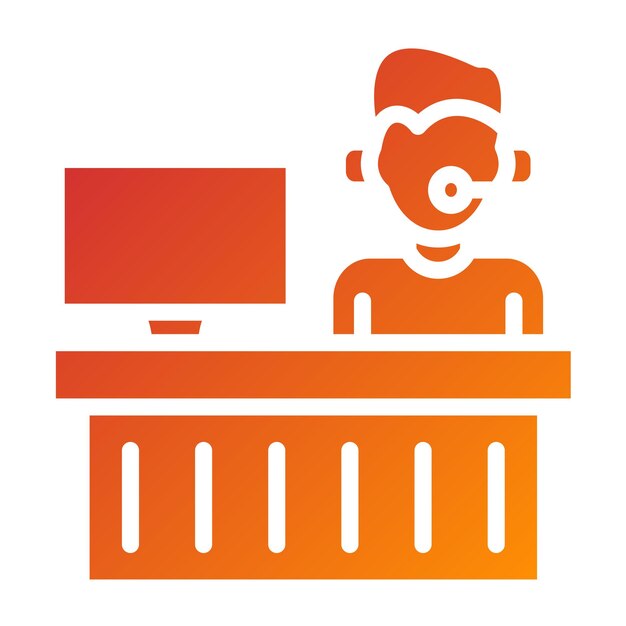Styl ikony agenta projektowania wektorowego Helpdesk