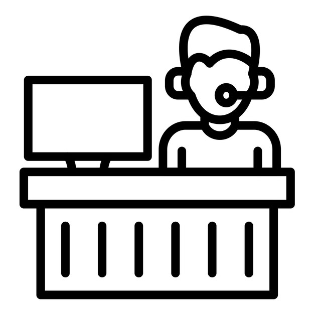 Styl ikony agenta projektowania wektorowego Helpdesk