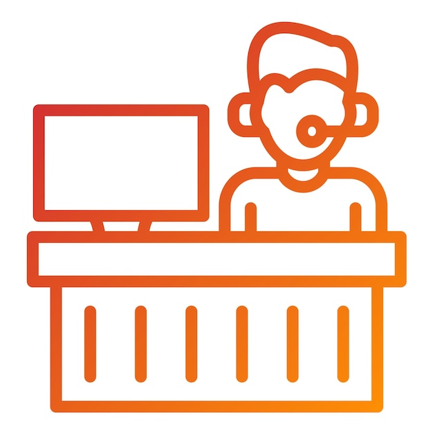Styl ikony agenta projektowania wektorowego Helpdesk