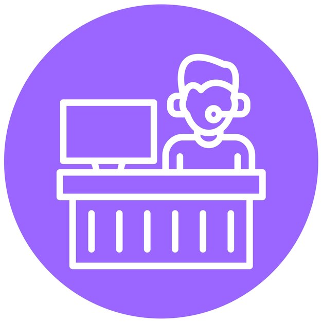 Styl ikony agenta projektowania wektorowego Helpdesk