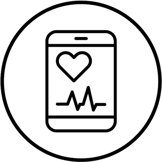 Styl ikony aplikacji Vector Design Health Tracking