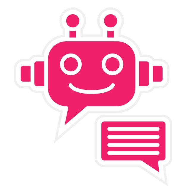 Styl ikony asystenta robota projektowania wektorowego