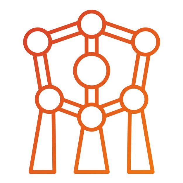 Styl ikony Atomium projektowania wektorowego
