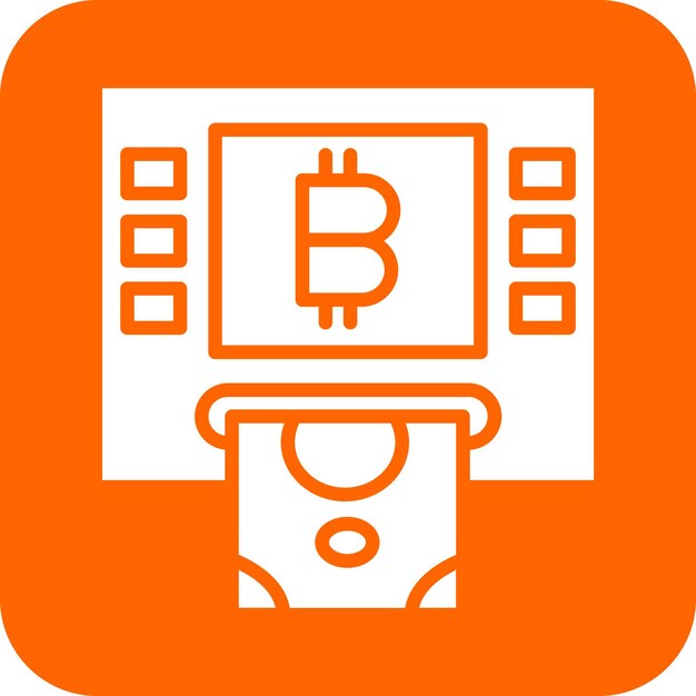 Styl ikony bankomatu kryptowalutowego