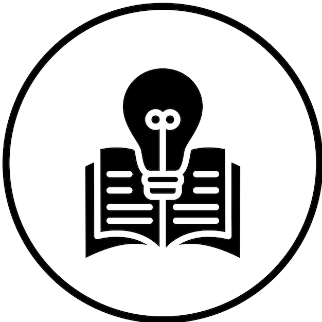 Styl ikony bazy wiedzy o projektowaniu wektorowym