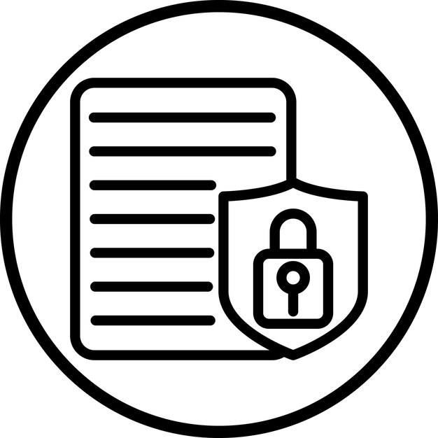 Styl ikony bezpieczeństwa danych projektowania wektorowego