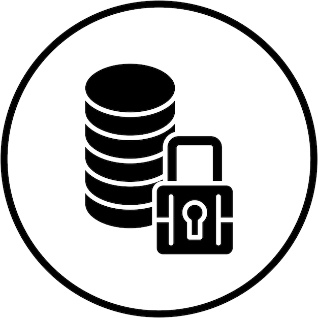 Styl ikony bezpieczeństwa danych projektowania wektorowego