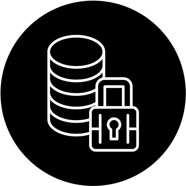 Styl ikony bezpieczeństwa danych projektowania wektorowego