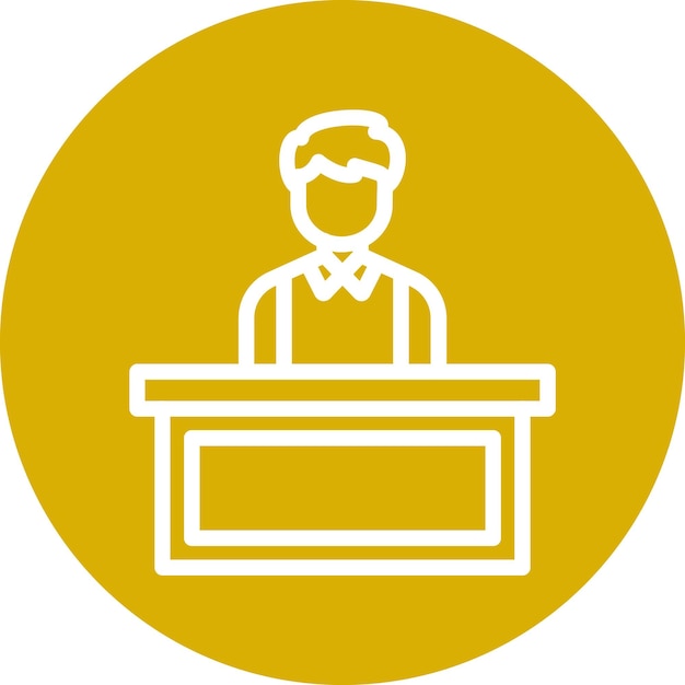 Styl ikony biurka informacyjnego projektowania wektorowego