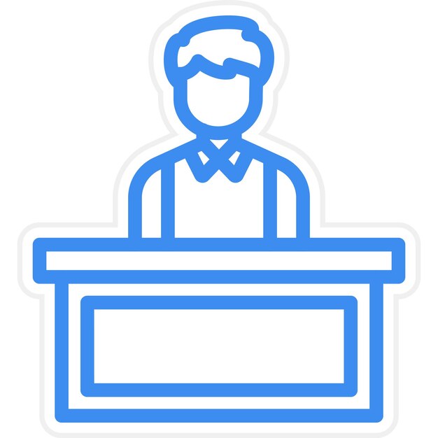 Styl ikony biurka informacyjnego projektowania wektorowego