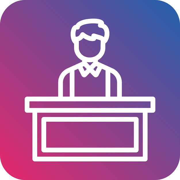 Styl ikony biurka informacyjnego projektowania wektorowego