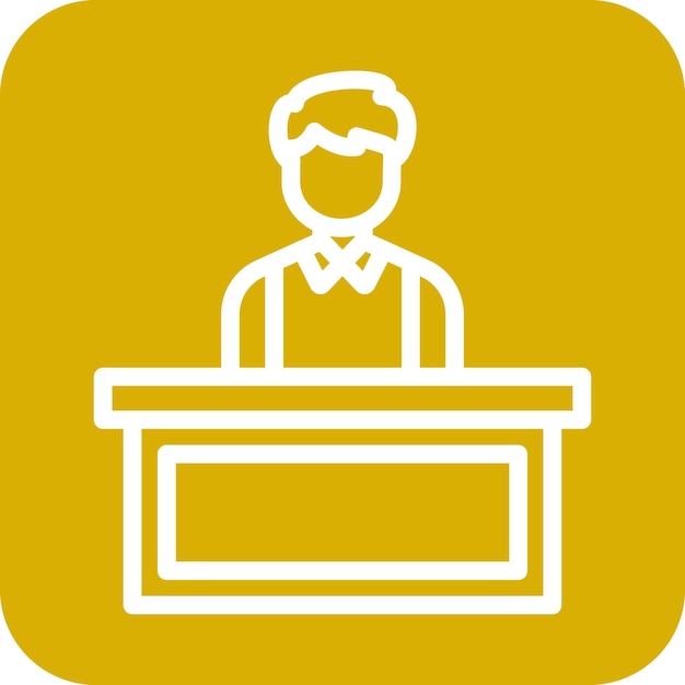 Styl ikony biurka informacyjnego projektowania wektorowego