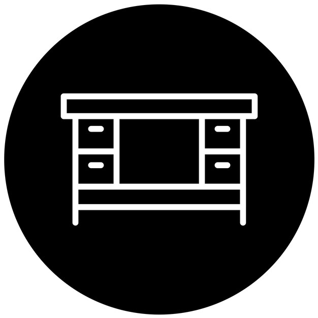 Styl ikony biurka usługowego projektowania wektorowego