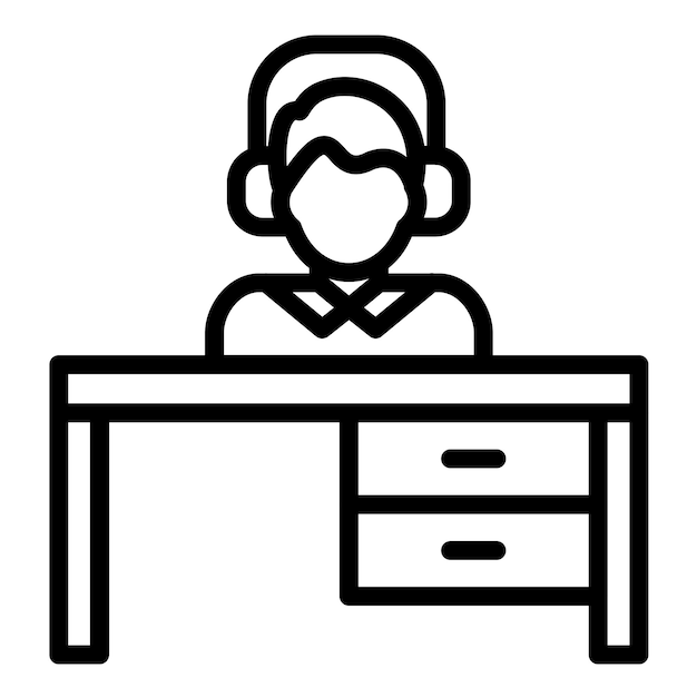 Styl ikony biurka usługowego projektowania wektorowego