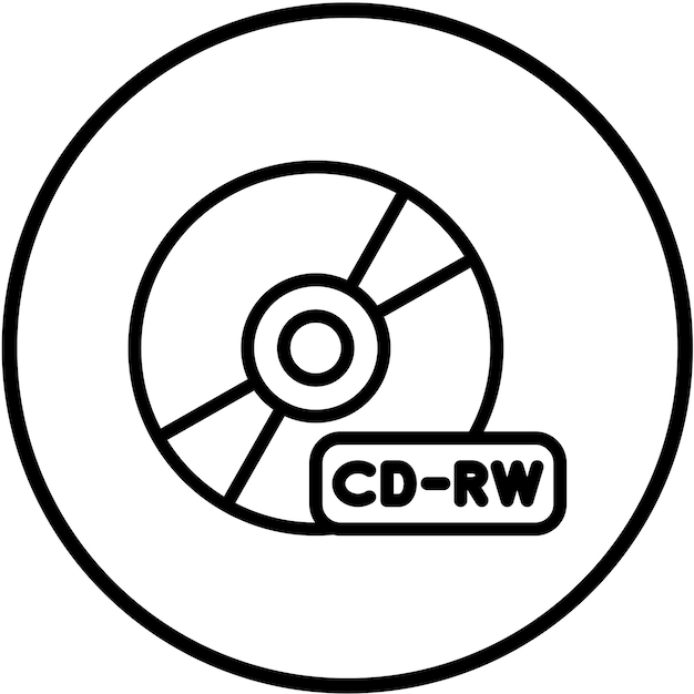 Styl ikony CDRW projektowania wektorowego