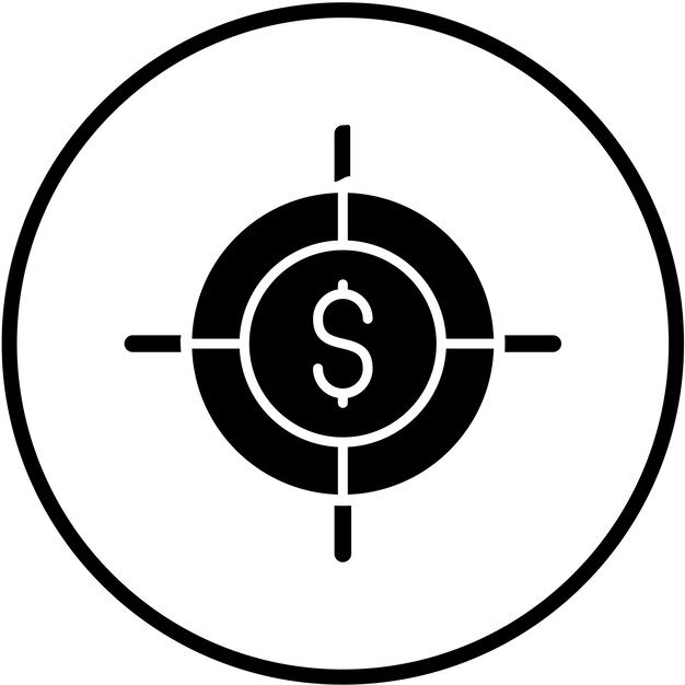 Styl ikony celu finansowania projektu wektorowego