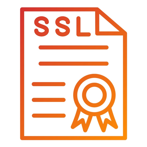 Styl ikony certyfikatu SSL projektowania wektorowego