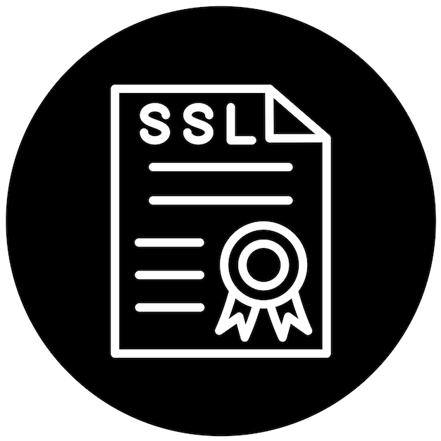 Styl ikony certyfikatu SSL projektowania wektorowego