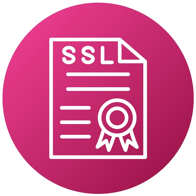 Styl ikony certyfikatu SSL projektowania wektorowego