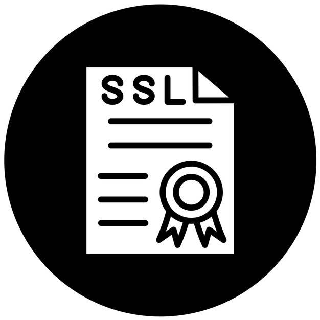 Styl ikony certyfikatu SSL projektowania wektorowego
