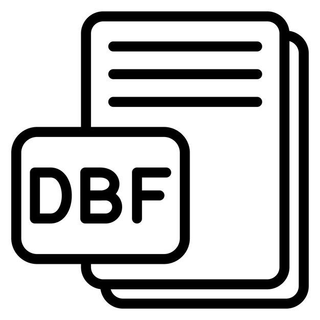 Styl ikony DBF projektowania wektorowego