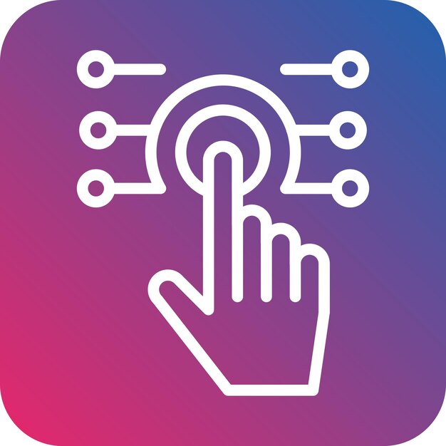 Styl ikony dotykowej technologii