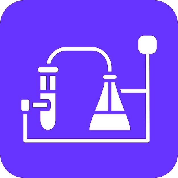 Styl ikony eksperymentu chemicznego projektowania wektorowego
