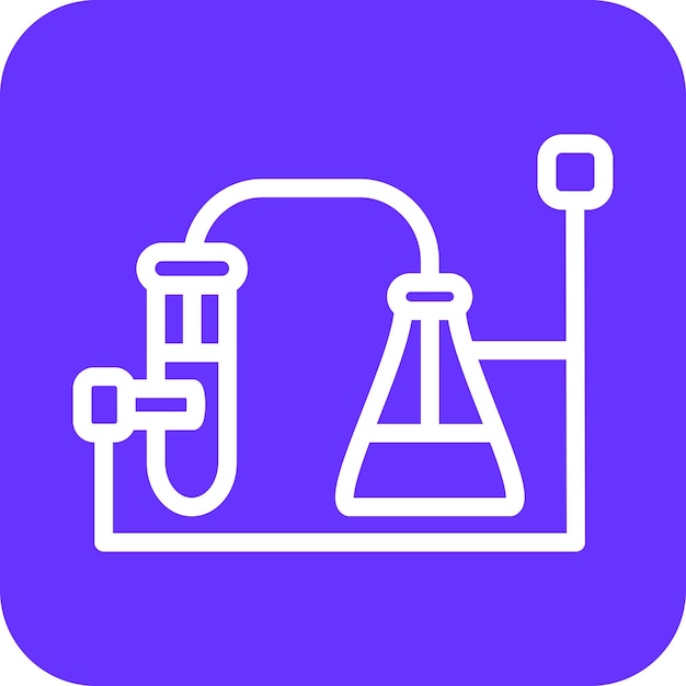 Styl ikony eksperymentu chemicznego projektowania wektorowego
