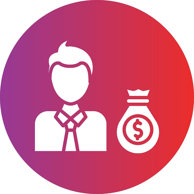 Styl ikony inwestora projektowania wektorowego