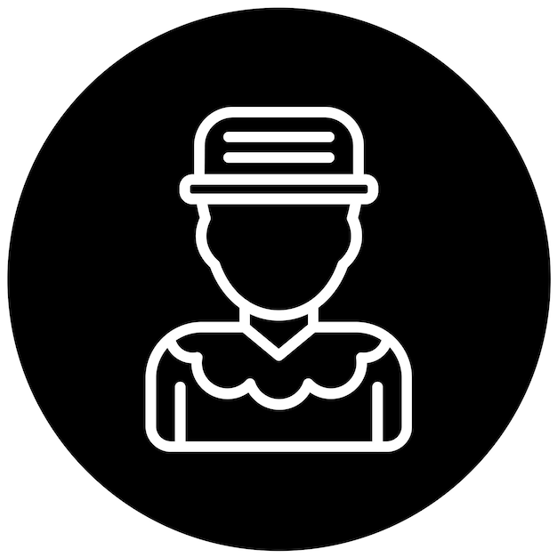 Styl ikony klauna projektowania wektorowego