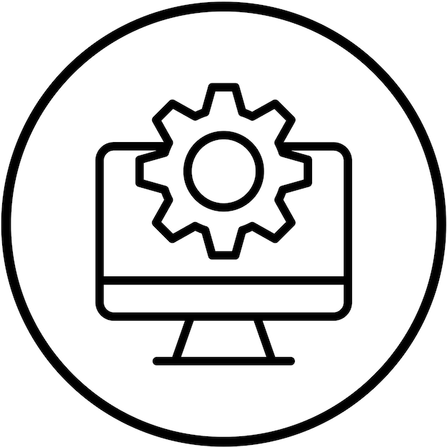 Styl ikony konfiguracji systemu projektowania wektorowego