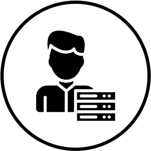 Styl ikony kontrolera danych projektowania wektorowego