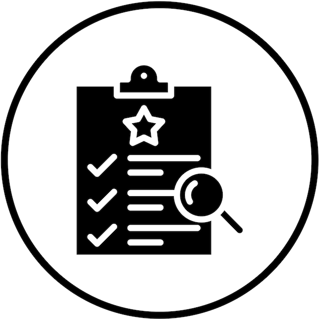 Styl ikony kontroli jakości projektu wektorowego