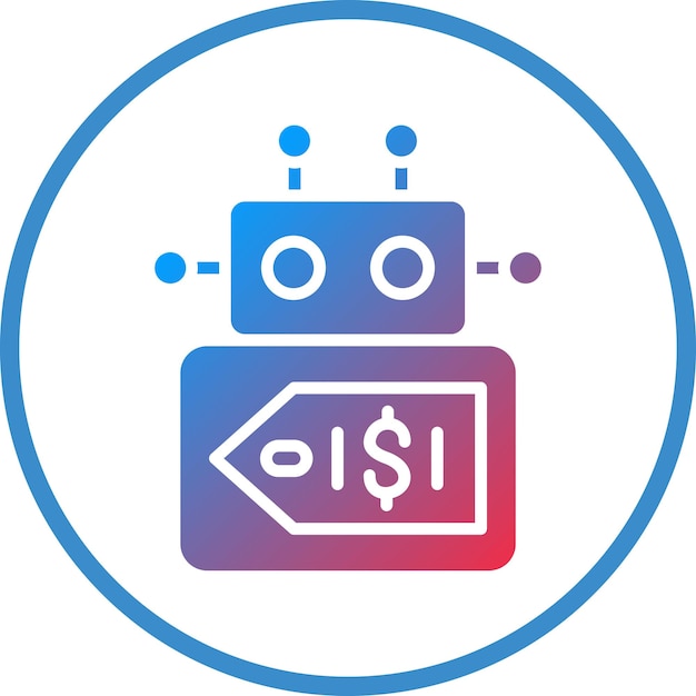 Styl ikony kosztu robota projektowania wektorowego