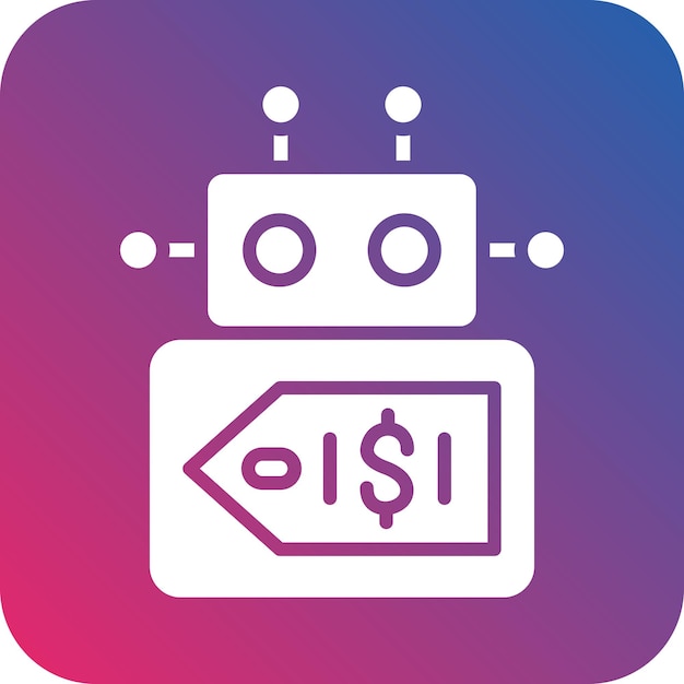 Styl ikony kosztu robota projektowania wektorowego